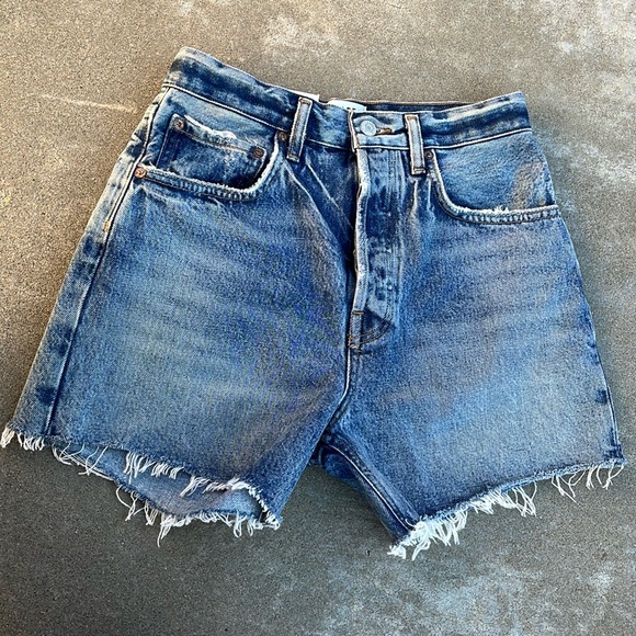NWT Agolde Riley High Rise Jean Shorts in Outsider - Picture 1 of 12